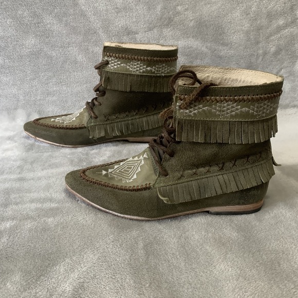 Freebird by Steven Tribe Boots Womens Size 6 Suede Embroidered Aztec Southwest - Picture 3 of 16